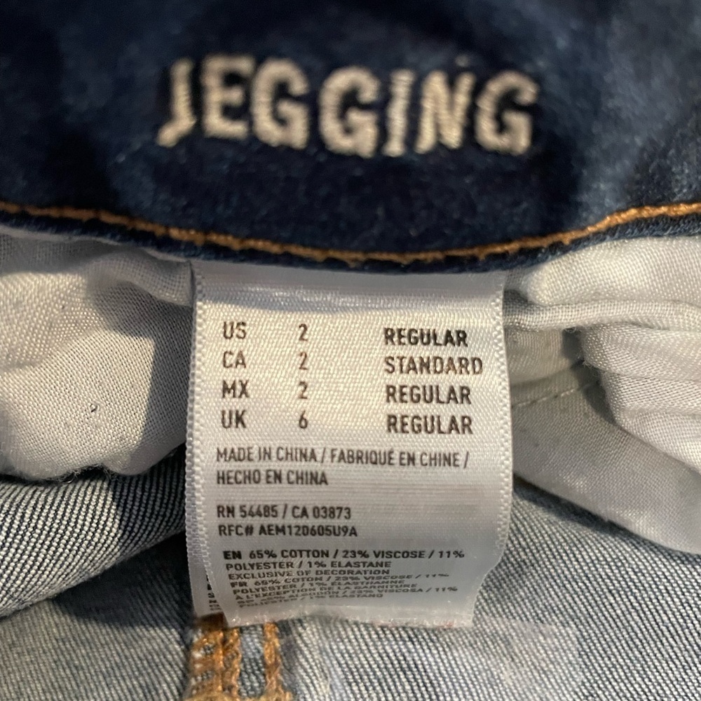 American Eagle Outfitters Size 2 Women’s Jeggings Distressed Blue Jeans - Picture 6 of 7